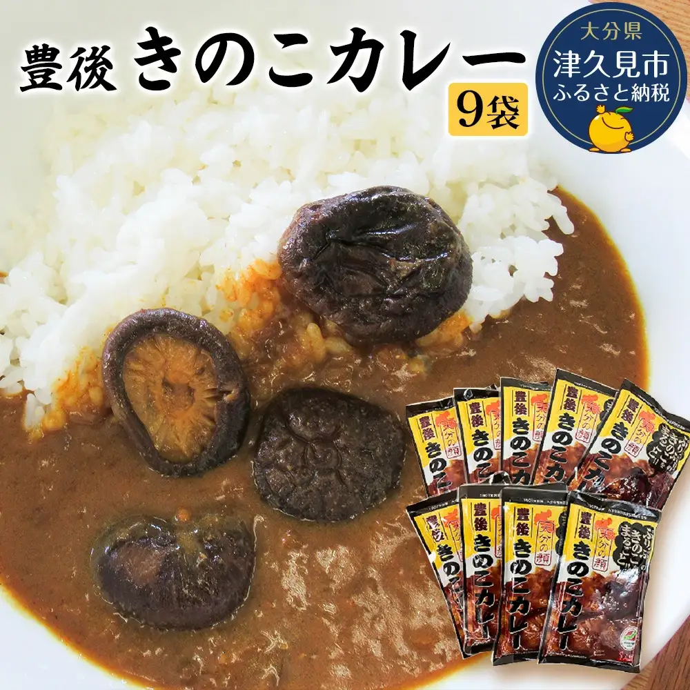 豊後 きのこ カレー 9袋 レトルト カレー 中辛 タイプ | 津久見市