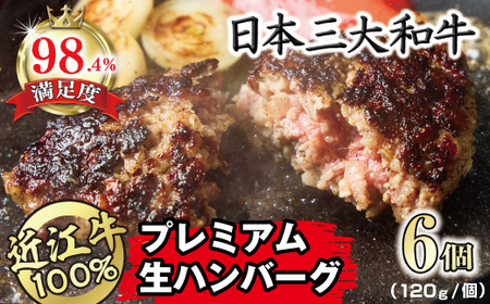 ハンバーグ 近江牛 100% 生 プレミアム 720g (約120g×6個) ブランド 牛肉 黒毛和牛 【 近江牛 】 FO18W