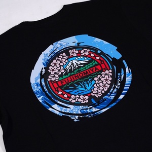 0014-74-05 富士宮市 マンホールTシャツ 波 (黒) : Lサイズ