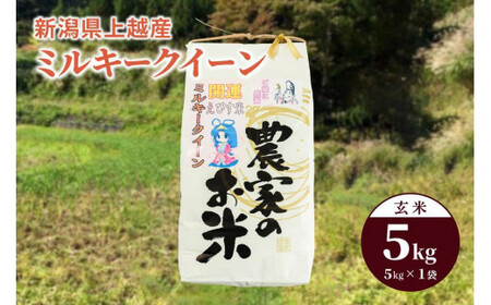 令和7年産「ミルキークイーン」新潟県上越産 玄米5kg(1袋)