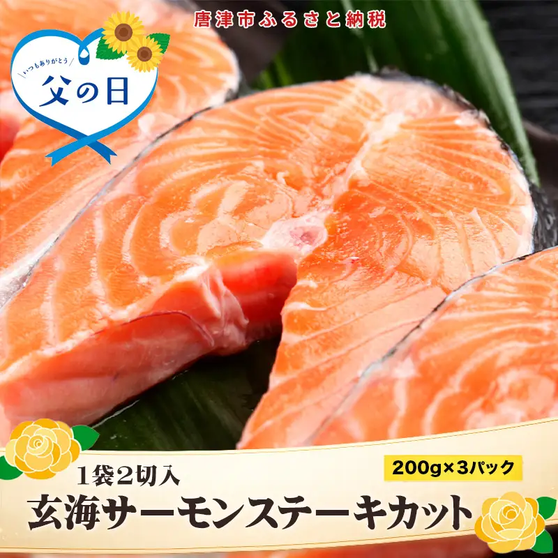 「父の日」玄海サーモンステーキカット切身 200g×3パック(合計600g) おさかな村 お弁当 おかず