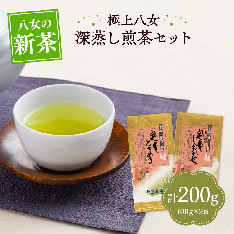 【新茶】【ギフト対応可能】2026年新茶をお届け!! 極上八女深蒸し煎茶セット お茶 緑茶  八女茶 茶葉 国産 新鮮 産地直送 産直 プレゼント ラッピング 包装 贈り物 福岡県 八女市 028-011