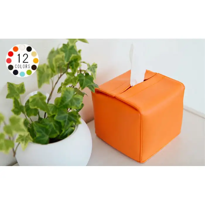 PVCレザーティッシュケースハーフサイズ用「JECY cube」（マスタード） No.212-04