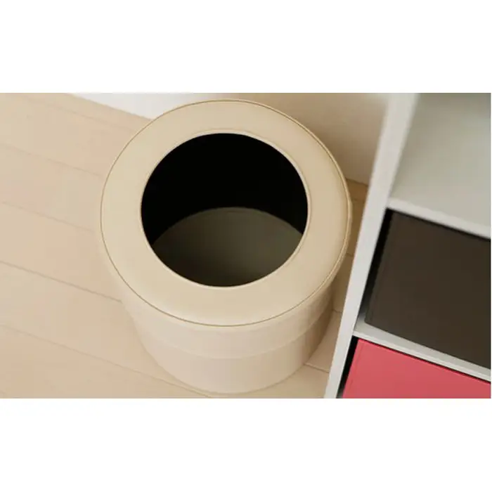 ゴミ箱　PVCレザーごみ箱「pinoco」　Mサイズ（マスタード） ／ ゴミ箱 おしゃれ 蓋付き キッチン スリム インテリア 北欧 モダン 無地 12リットル ダストボックス シンプル リビング 洗面所 ワンタッチ 掃除しやすい 新生活 一人暮らし 引っ越し 引越し 千葉県 No.249-04