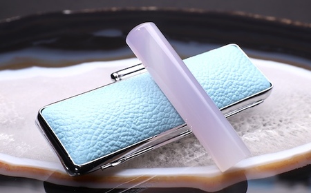 【 宝石印鑑 】ラベンダーメノウ12mm　? そらのハンコ工房 ?