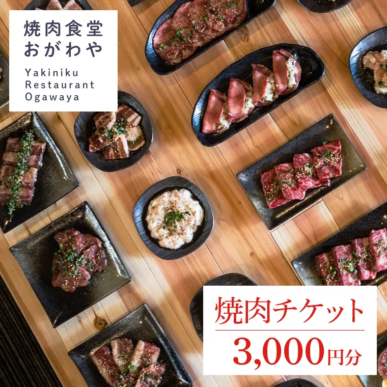 DR001 おがわや焼肉チケット 3000円分
