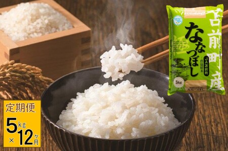 【定期便】【令和7年産】北海道とままえ産ななつぼし　5kg×12ヵ月