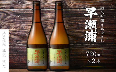 入手困難【早瀬浦】純米吟醸 さかほまれ 720ml × 2本 セット【日本酒 地酒 福井 美浜 早瀬 フルーティ 男酒 硬水 ミネラル 希少 ご褒美 家飲み】[m16-b032]