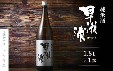 入手困難【早瀬浦】純米酒 1800ml × 1本【日本酒 地酒 福井 美浜 早瀬 フルーティ 男酒 硬水 ミネラル 希少 ご褒美 家飲み 敬老の日 プレゼント】[m16-a030]