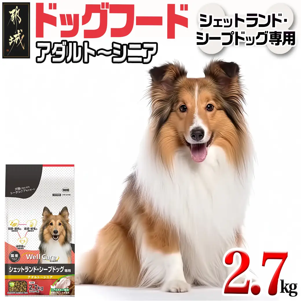 ドッグフード(シェットランド・シープドッグ専用)アダルト～シニア2.7kg_LF-3312_(都城市) 国産総合栄養食 ドライフード 中粒タイプ 健康維持 犬種別 犬用フード シェットランド・シープドッグ専用