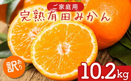 【先行予約】ご家庭用 完熟 有田みかん 10.2kg(10kg+200g(傷み補償分))｜ みかん