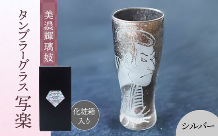 美濃輝璃妓 タンブラーグラス 『写楽』 シルバー （ブラックダイヤモンド） 【丸モ高木陶器】 タンブラー グラス 酒器[TBA204]