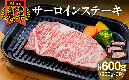 21-1 （A-101）鹿児島黒牛サーロインステーキ（200g×3枚） KN009-001 肉 牛肉 冷凍