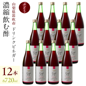 【満点☆青空レストランで紹介されました！】ドリンクビネガー（ぶどう720ml）12本セット 182-016