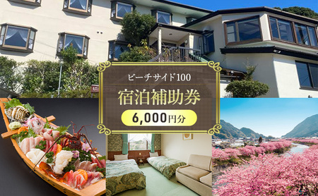 ビーチサイド100 【6,000円分】 宿泊補助券 貸し切り 貸切 オーシャンビュー 温泉 今井浜温泉 河津 河津町 静岡 伊豆 宿泊券 旅行 観光 国内旅行 家族旅行 ファミリー カップル グループ 河津桜 海水浴
