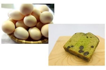 ひまわりたまご紅白10個・パウンドケーキ（抹茶）1本セット　卵 鶏卵 たまご 抹茶 スイーツ デザート お菓子 洋菓子 山梨 富士川町