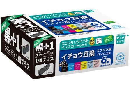 エコリカ【エプソン用】 ITH-6CL+ITH-BK互換リサイクルインク 6色パック+黒1個プラスお買い得（型番：ECI-EITH6P+BK） epson リサイクル インク 互換インク カートリッジ インクカートリッジ カラー オフィス用品 プリンター インク 山梨県 富士川町