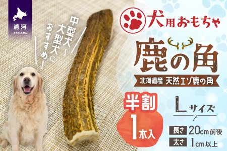 犬用「鹿の角(半割り)」Ｌサイズ×1本[53-1352]