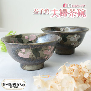【栃木県共通返礼品・益子町産】益子焼 夫婦茶碗ペアセット 