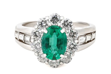 【ふるなび限定】【一点もの】エメラルド（1.10ct）ダイヤモンドプラチナリング　R91　K05147-H　FN-Limited-SP