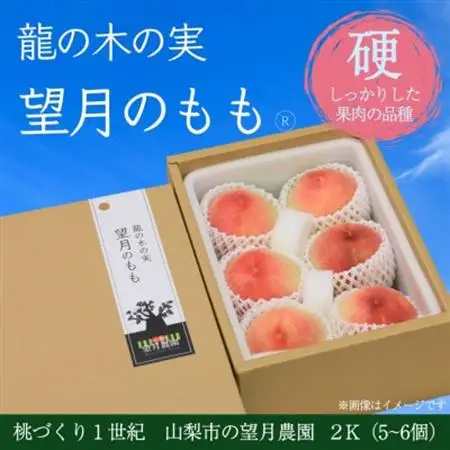 【2026年発送】硬めの品種の桃・2K(5~6個)「龍の木の実 望月のもも」【配送不可地域：離島・沖縄県】【1489760】