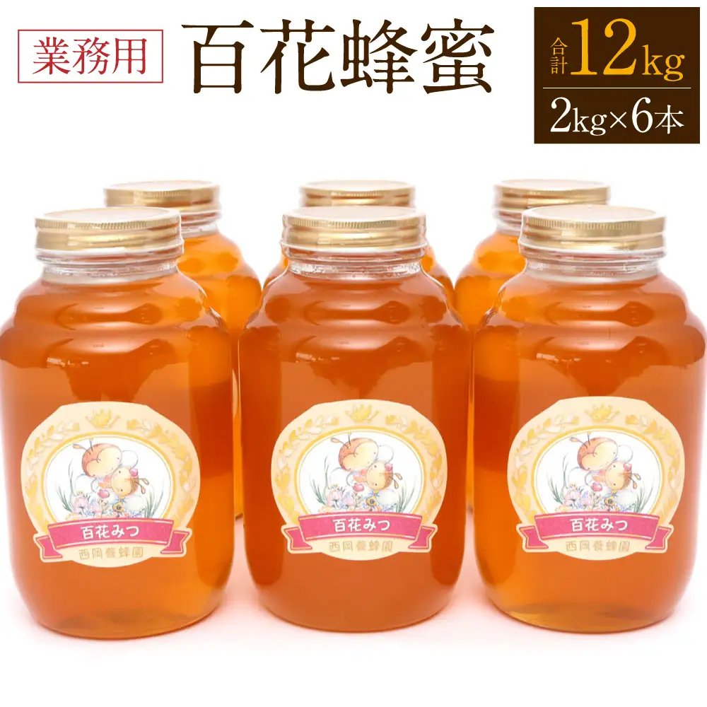 八代市 はちみつ 業務用 百花蜂蜜 2kgビン×6本 セット 計12kg