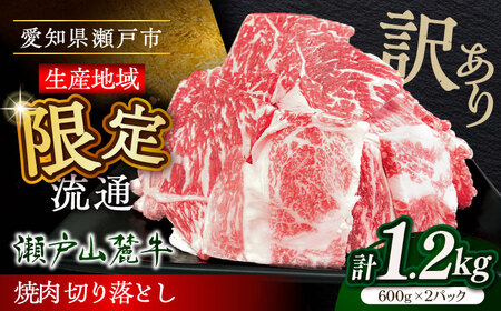 【訳あり】瀬戸山麓牛焼肉用切り落とし1.2kg / 牛肉 お肉 国産 冷凍  [BBBQ046]