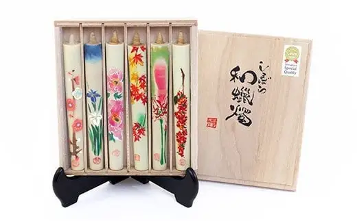 AB056温かな色合いとゆらぎに安らぐ　絵蝋燭６本セット