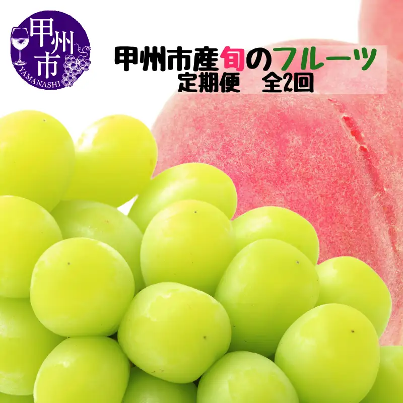 【定期便】甲州市産厳選旬のフルーツ定期便全2回（桃・シャインマスカット）【2026年発送】（MG）B19-480 桃 シャインマスカット フルーツ