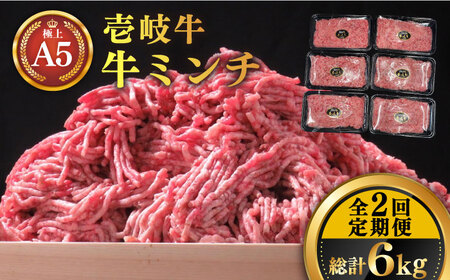 【全2回定期便】壱岐牛 A5ランク 牛ミンチ 約500g×6 [JER090]ミンチ