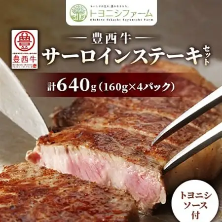 豊西牛 サーロイン ステーキ セット 640g (160g×4パック) トヨニシソース付_肉 ステーキ 牛肉 ビーフステーキ  調味料   _【配送不可地域：離島】【1483757】