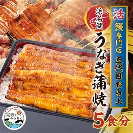 三代目むら上の職人手焼　浜名湖産鰻蒲焼120g(5枚)　たれ・山椒付き_魚介・海産物 うなぎ  ウナギ 鰻_【配送不可地域：離島】【1403770】