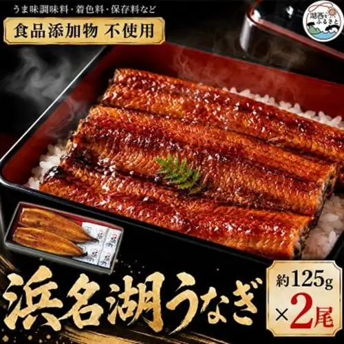 食品添加物不使用の浜名湖うなぎ　蒲焼2尾(約125g×2)_うなぎ 鰻 ウナギ 浜名湖 浜名湖産 国産 静岡県 湖西市 ふるさと 惣菜 おかず 人気 美味しい 蒲焼き かば焼き_【配送不可地域：離島】【1472420】