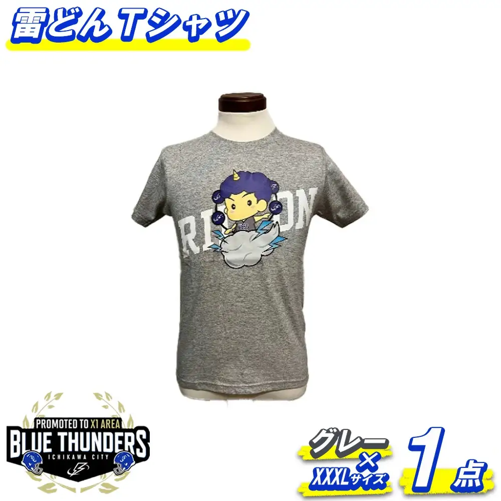 ブルーサンダース 雷どんTシャツ（大きいサイズ）＜カラー：グレー／サイズ：XXXL＞　【12203-0209】