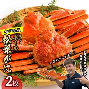 【先行予約】（訳あり）松葉ガニ（ボイル）2枚【年内配送】※着日指定不可※北海道、沖縄、一部離島への配送不可