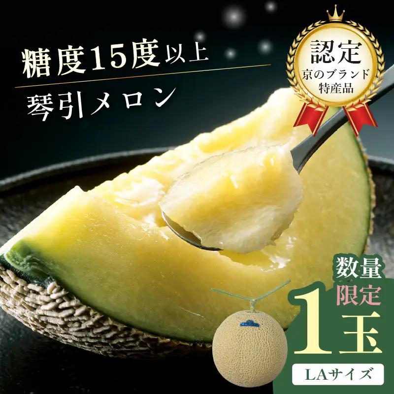 【2026年6月下旬-発送】 琴引メロン LA 1玉 京のブランドメロン