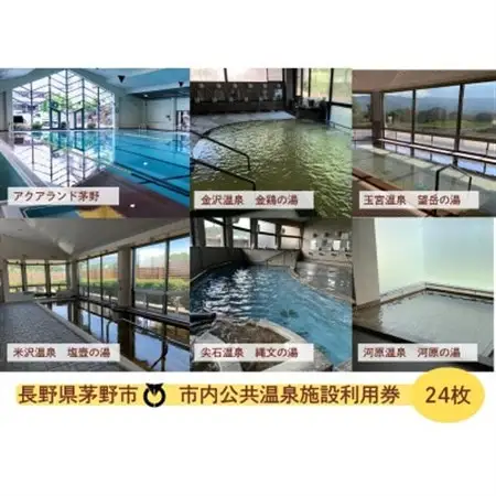 市内公共温泉施設利用券　24枚　温泉　信州　蓼科_旅行券・チケット  温泉利用券 _【1492114】