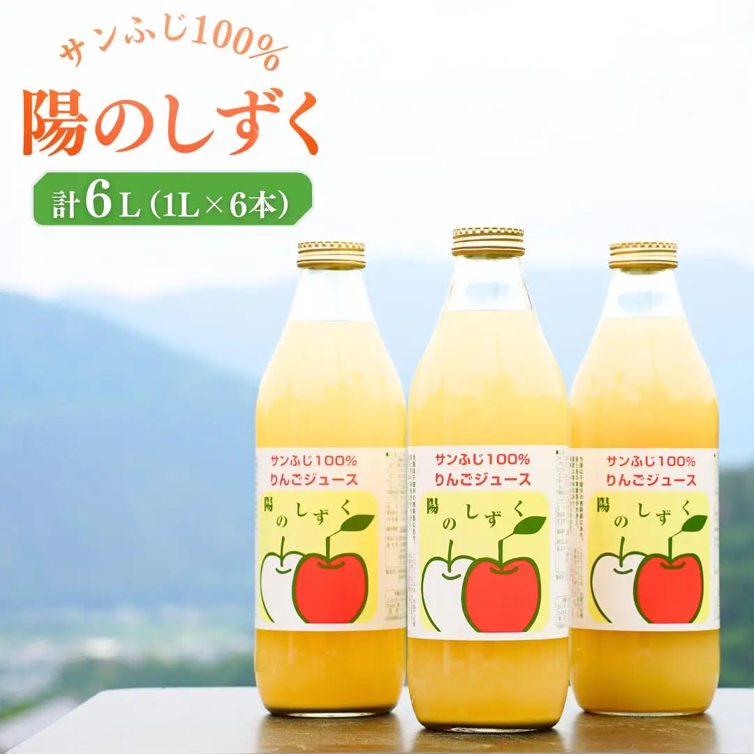 りんごジュース(ふじ) ストレート果汁100% 1000ml×6本|りんごジュース