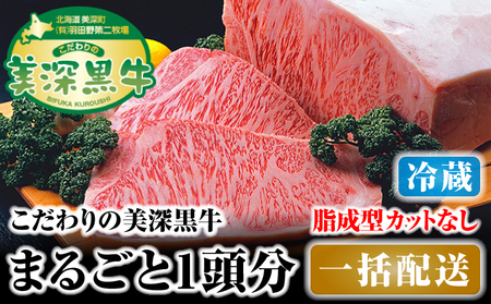 北海道 こだわりの美深黒牛1頭分 成型脂カットなし（冷蔵） お肉 牛肉 サーロイン 焼肉 バーベキュー 