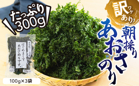 訳あり あおさ 300g 100g×3袋 簡易包装 海苔 あおさ海苔