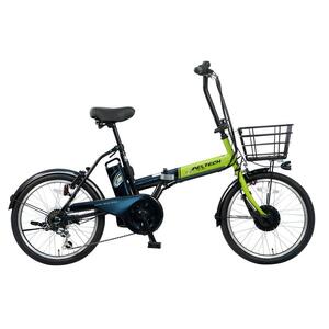 電動自転車 PELTECH（ペルテック）ノーパンク 折り畳み電動アシスト自転車 20インチ 折り畳み外装6段変速（TDN-208LN）【簡易組立必要】【ライトグリーン】