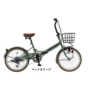 ヱビス自転車　折りたたみ 自転車 ゴールデンロッキー206 シマノ製 外装6段変速 20インチ 完成品【マットオリーブ】