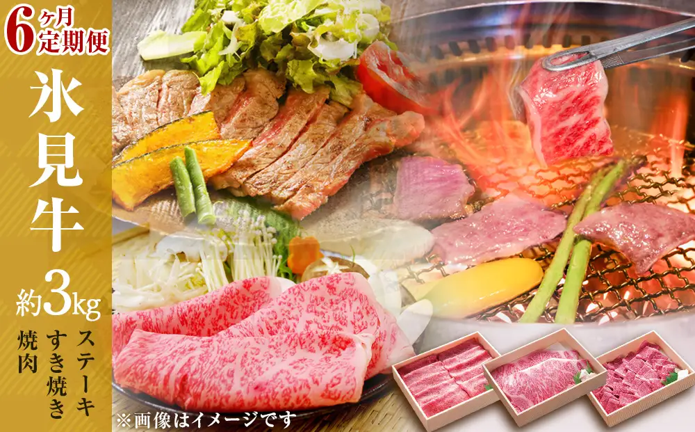 氷見牛ステーキ用&すき焼き肉用&焼肉用6ヶ月お届け | 牛肉 定期便 ブランド牛 和牛 国産牛 すき焼き 焼肉 ステーキ すき焼き肉 霜降り 赤身 氷見牛すき焼き 人気 おすすめ すき焼き肉 記念日 ギフト しゃぶしゃぶ 牛 肉 富山 氷見 