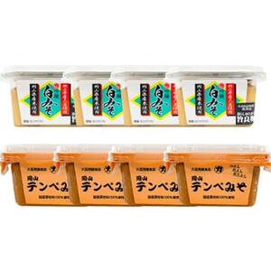 【セット】吟醸白みそ 300g×4個 岡山テンペみそ 300g×4個