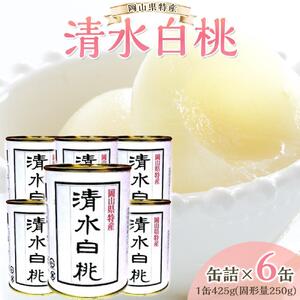 角南製造所   清水 白 桃 缶詰 6缶セット  | 桃