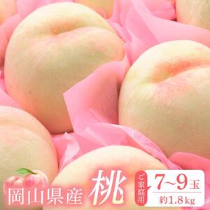 2026年 先行予約 ご家庭用 おかやま の 桃   約1.8kg（7～9玉） ｜ 桃