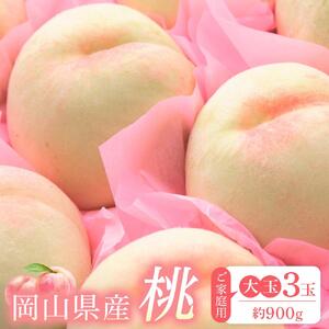 2026年 先行予約 ご家庭用 おかやま の 桃   大玉 3玉（合計約900g）  ｜ 桃