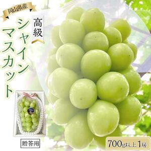 ぶどう 2026年　岡山県産 高級 シャインマスカット 700g以上 1房 贈答品＜9月以降発送＞｜  シャインマスカット