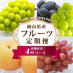 ぶどう 梨 定期便 2026年 フルーツ王国 岡山を堪能 4回コース 秋・冬物語 葡萄 ぶどう 梨 なし 岡山県産 国産 果物 セット ギフト