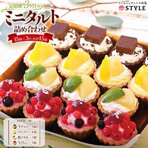 定期便 3ヶ月 フレッシュ タルト 専門店  STYLE 岡山みに たると 詰め合わせ 15個入り ケーキ タルト 詰合せ お菓子 スイーツ